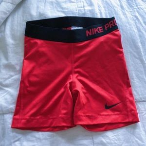 Red Nike Pro Spandex